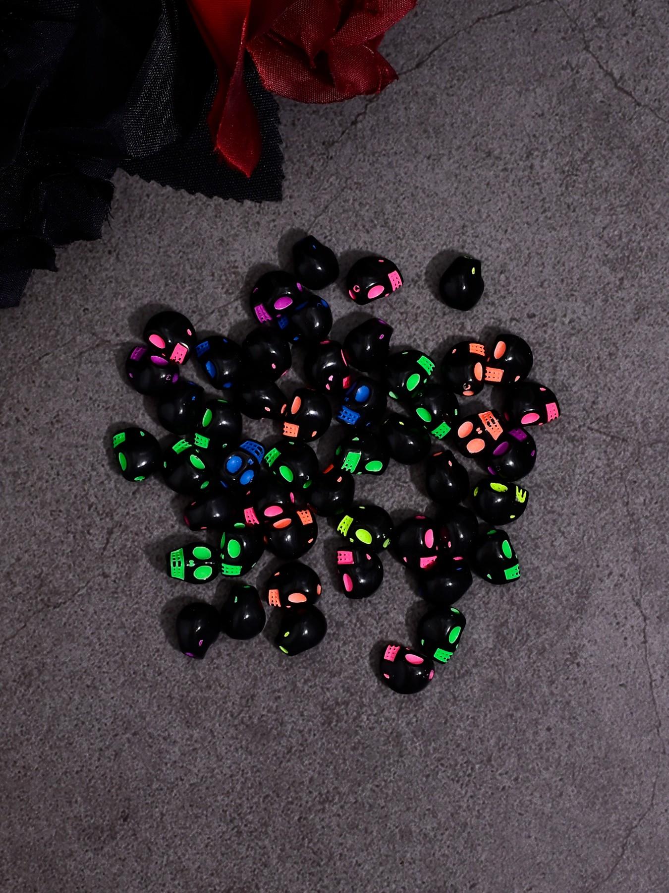 50 Punk Skull Beads for DIY Jewelry Making, Perfect for Earrings, Necklaces, Bracelets, Phone Chains, Halloween Accessories