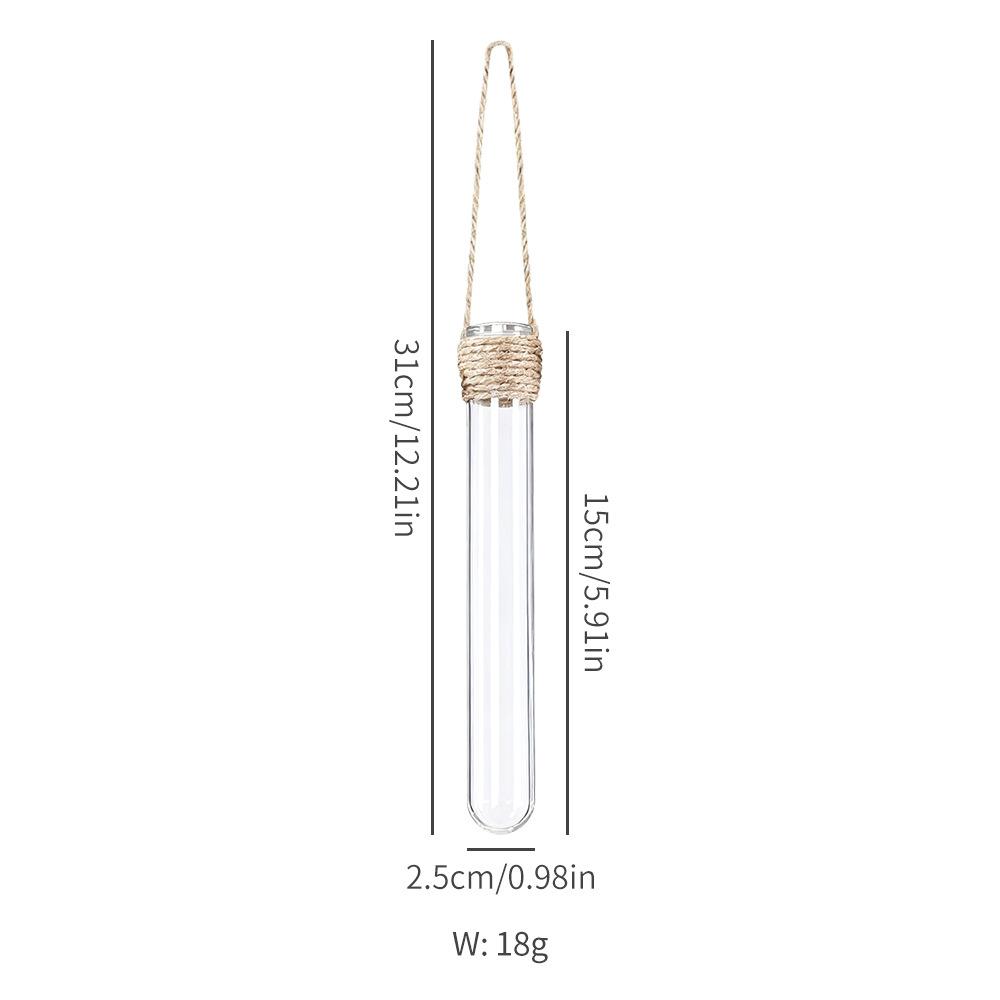 Wall-mounted Test Tube Vase Hemp Rope Hanging Hydroponic Set Simple Nordic Style Punch-free Installation Creative Wall Decoration Home Living Room Soft Decoration