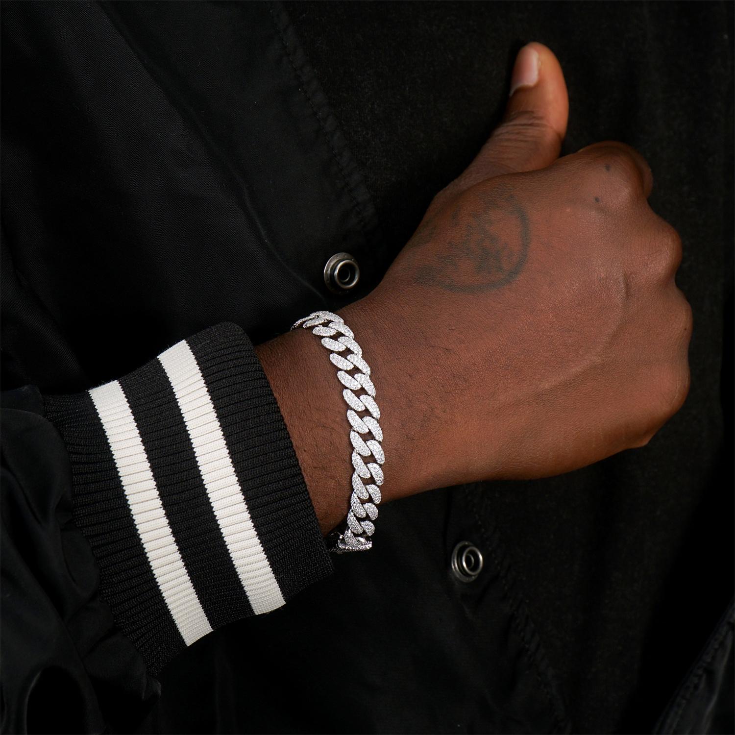 Delzzad (MSG.01) S925 Hip Hop Bling Cuban Bracelet Necklace Chain VVS Synthetic Moissanite Unisex Sparkle Cuban Chain Perfect for Any Occasion & Everyday Wear Birthday Anniversary Christmas Gifts Delzzad (MSG.01) S925 Hip Hop Bling Cuban Bracelet Necklace Chain VVS Synthetic Moissanite Unisex Sparkle Cuban Chain Perfect for Any Occasion & Everyday Wear Birthday Anniversary Christmas Gifts