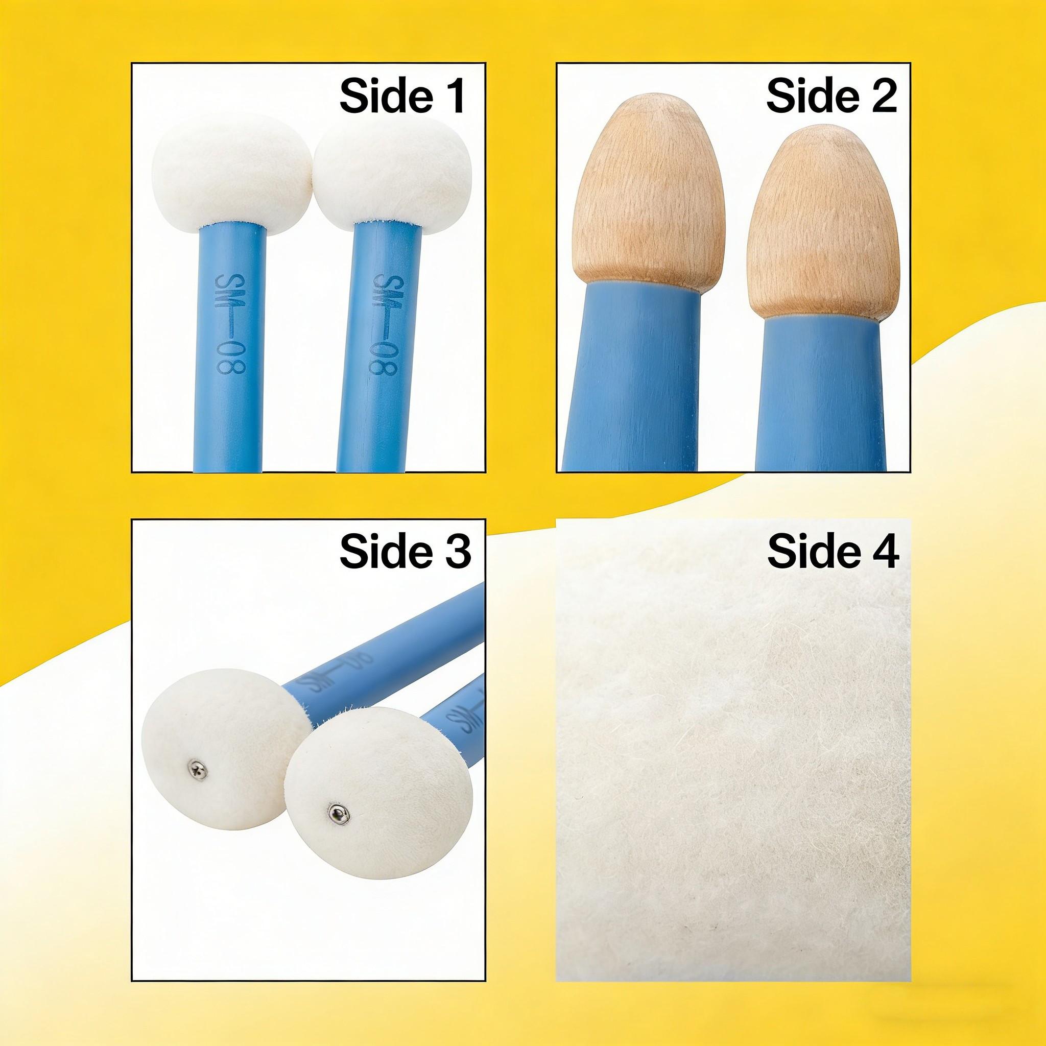 Irin Sm-08 Dual-Sided Drumsticks, Real Maple Wood Percussion Sticks, Felt Tip & Wooden Design, Suitable for Snare Drums, Drum Kits, Cymbals