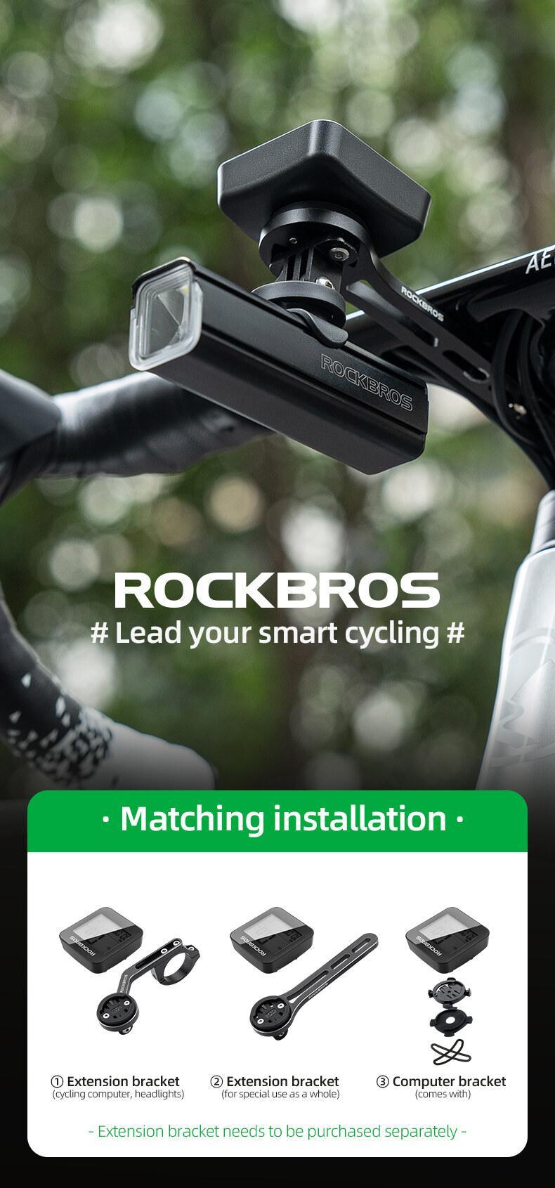 ROCKBROS GPS Bike Computer Accurate Wireless Speedometer with Backlight