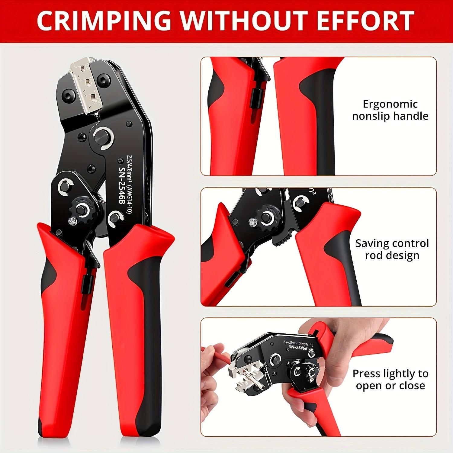 Upgraded Solar Crimper Sn-2546b for Mc4, 2.5-6mm², Tpr+PP Handle, Hand Tools, Durable Design, Ideal for Outdoor Use