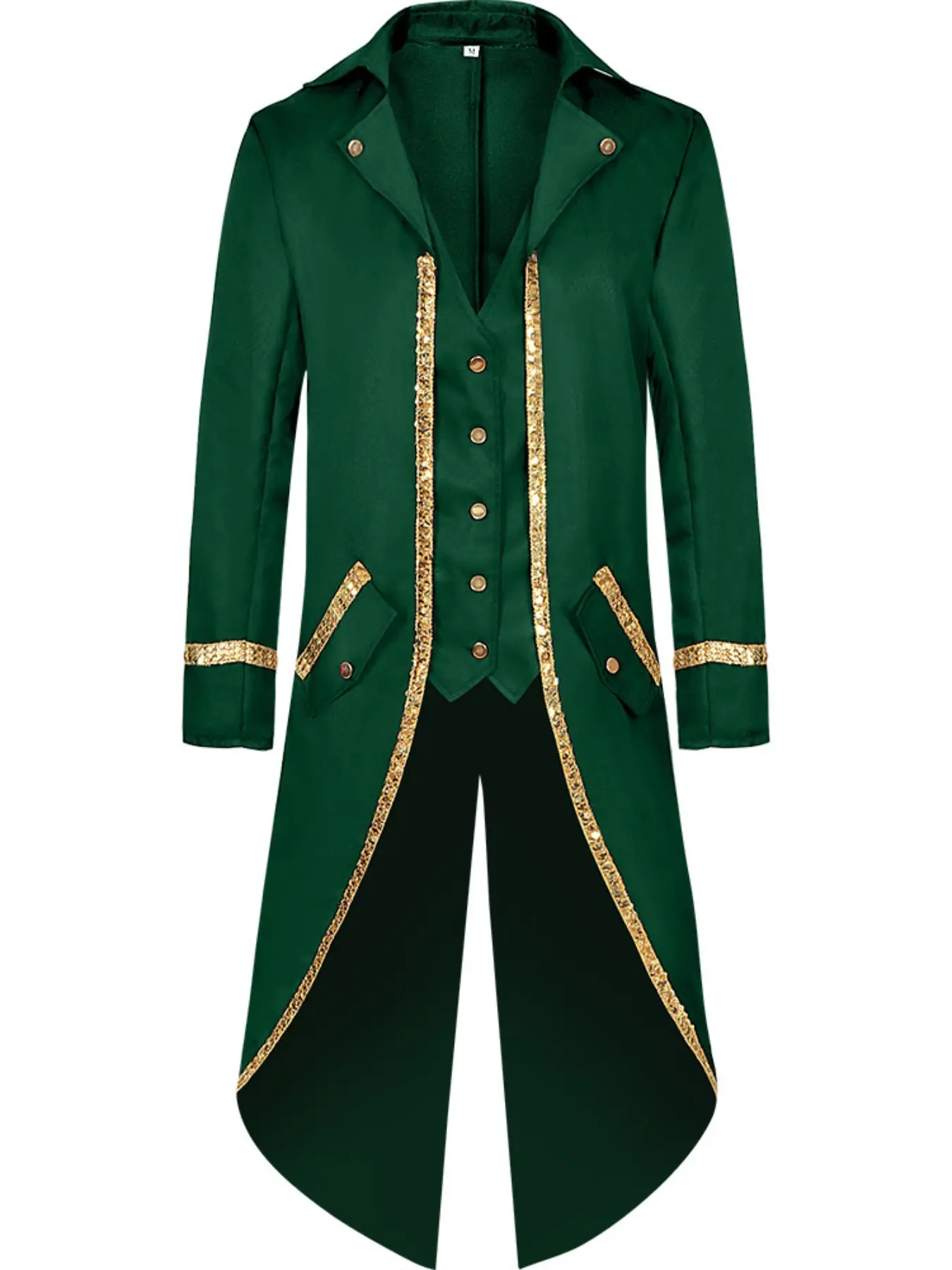 New Halloween Tailcoat Medieval Retro Steampunk Stage Costume for Men, European and American Style, Unlined Shirt