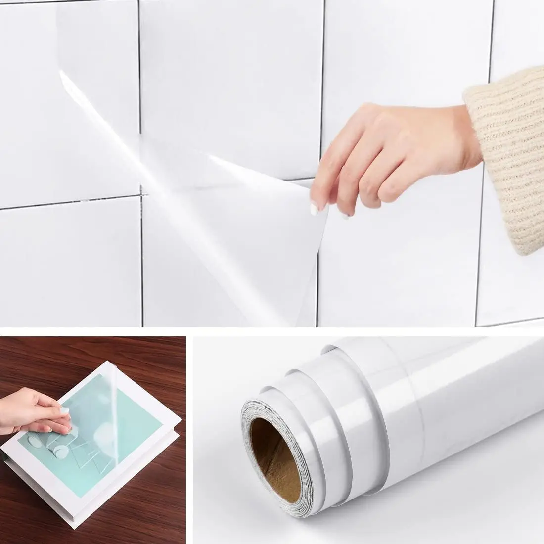 Clear Contact Paper Peel and Stick Clear Wall Protector Self Adhesive Laminate Roll  Sticky Wallpaper for Books Crafts Walls Kitchen Backsplash Oil Proof Sticker 17.5x78.8