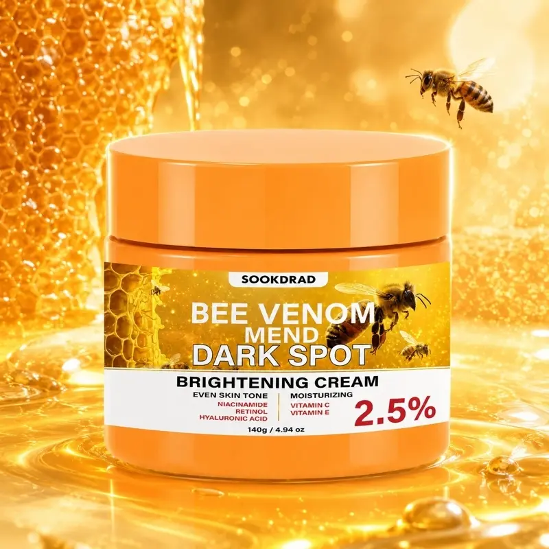 Bee Venom Dark Spot Brightening Cream, niacinamide, retinol, hyaluronic acid, vitamin C, vitamin E, 2.5% active ingredients, even skin tone, moisturizing, Bright Glowing Skin, for face, all skin types, men women,