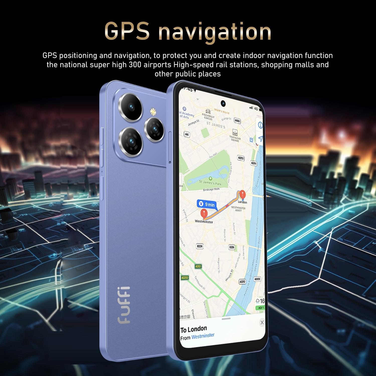 FUFFi M17 PRO Fashion Large Screen Smartphone, 6.56-Inch HD Screen, 4G Network, 2MP+2MP Camera, 3GB RAM, 32GB ROM, 3100mAh Battery, Dual SIM Dual Standby, Android 10.0