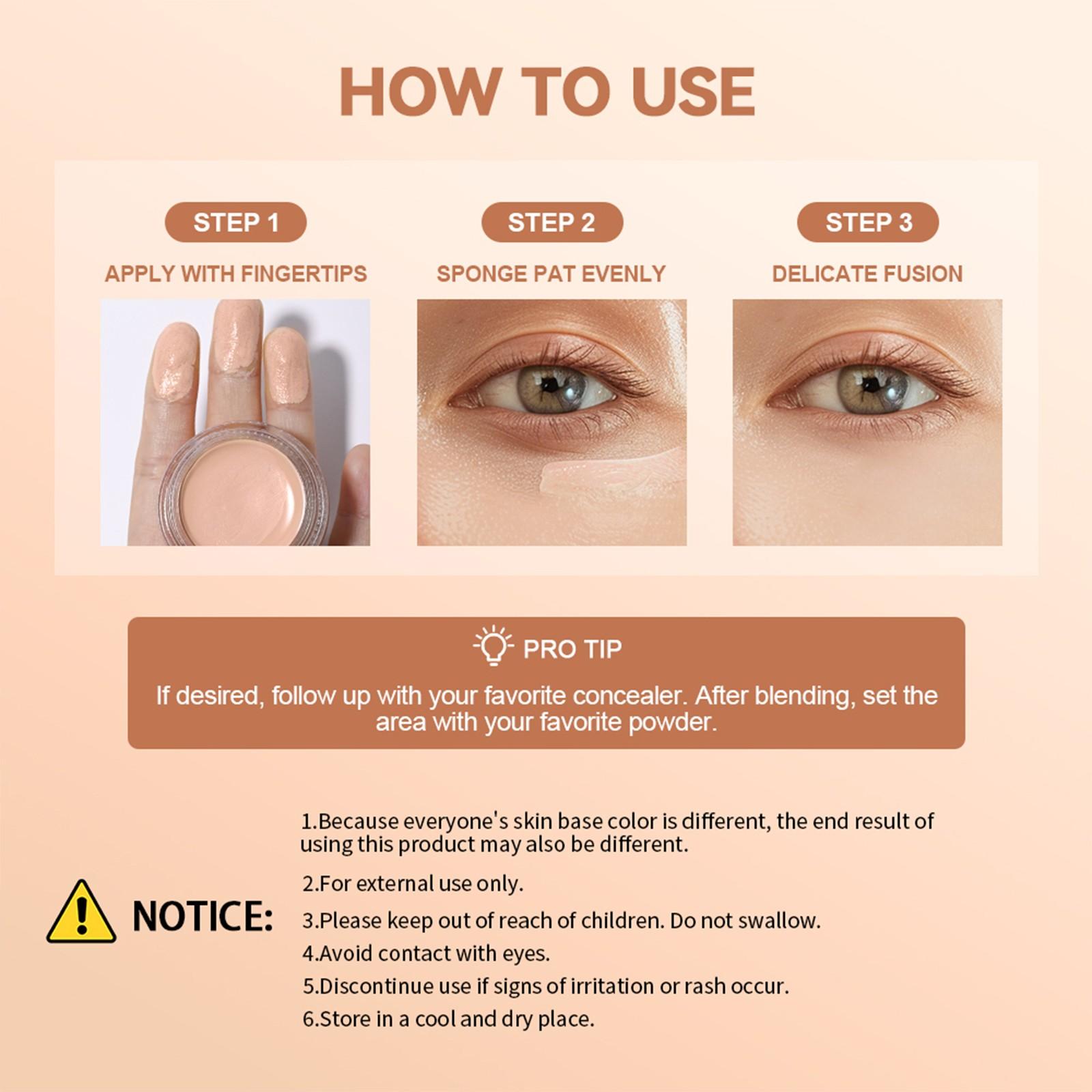 Eye Concealer Highlighter Balm, Three Color Options, Even Skin Tone, Neutralize Dark Circles, Moisturizing Eye Cream, Suitable for All Skins