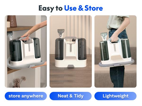 【TikTokShopBlackFriday】FlexiSpot K1 400W-12KPa Smart Portable Spot Cleaner, Handheld Carpet and Upholstery Cleaner with 6 Brushes, Large 61oz Tank, Spray & Suction Integration for Home, Sofa, Hard Floor, Car Interior, and Pet Stains