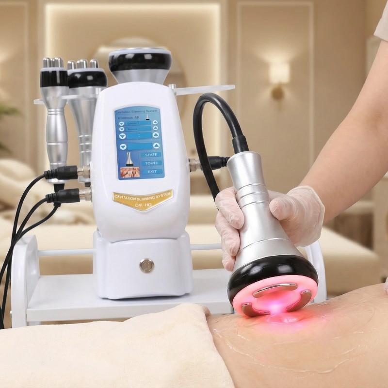 4-In-1 Facial Care Ultrasonic Fat Suction Cavitation Machine, Skin Tightening Muscle Lifting Device, Multi-Functional Massage Tool for Spa