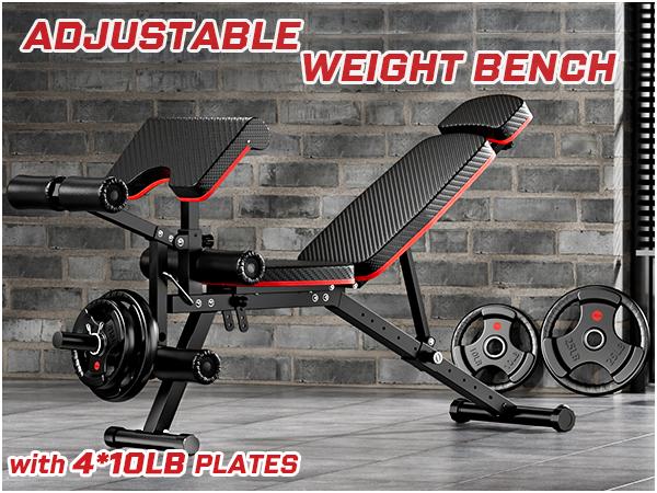 Bearbro 10 Positions Adjustable Weight Bench Workout Bench for Home Gym,Olympic Weight Bench Press for Full Body Workout 900lbs,Christmas gift Adjustable Home