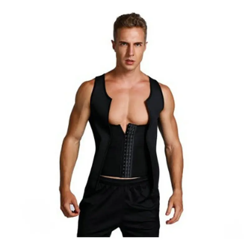 Large size men's sauna suit belly vest sports vest corset neoprene tights shapewear