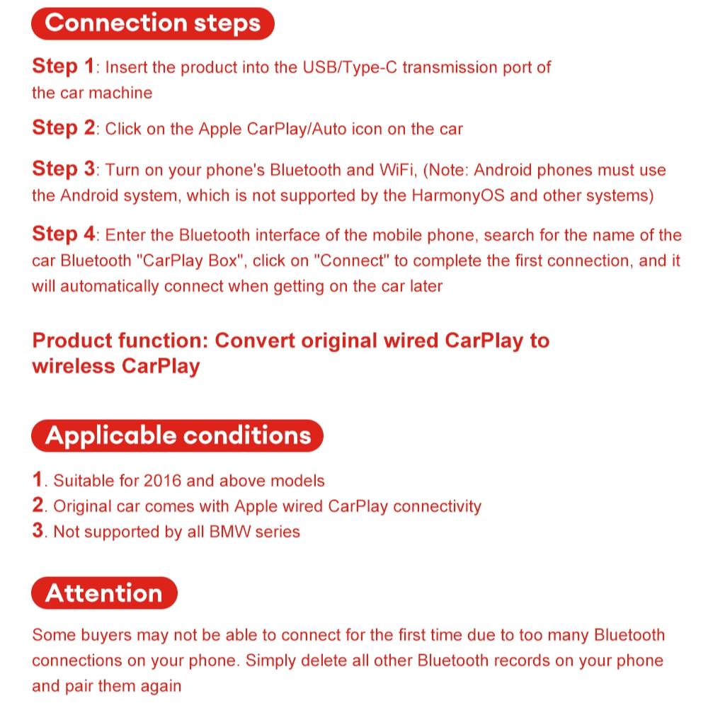 New Mini Smart Box Wireless Carplay and for Android Auto Adapter Carplay Smart Dongle Plug and Play OTA online Upgrade automatiction Auto connect for ForToyota for AUDI Benz for VolVo for VOLKSWAGEN Skoda Seat for For FIAT for PEUGEOT for Ford and for KIA