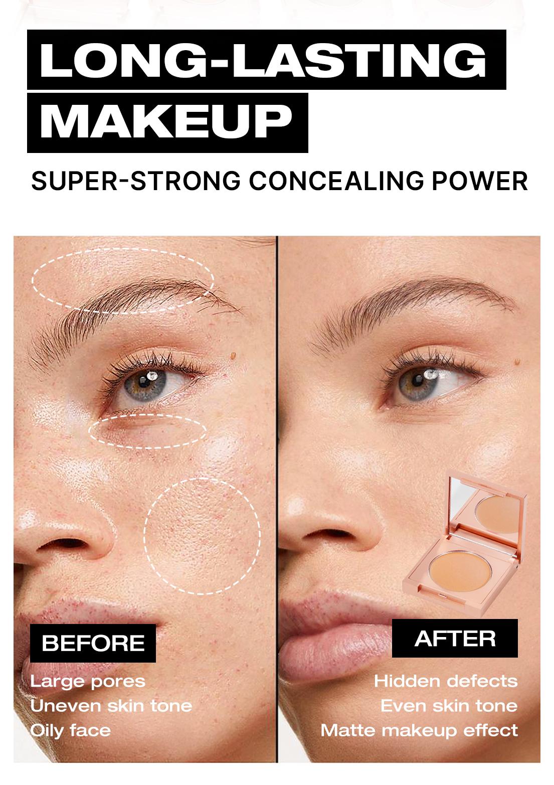 Maycheer Concealer Cream, Lightweight Formula, Long-Lasting Coverage, Natural Finish, Includes Brush, Ideal for Busy Professionals