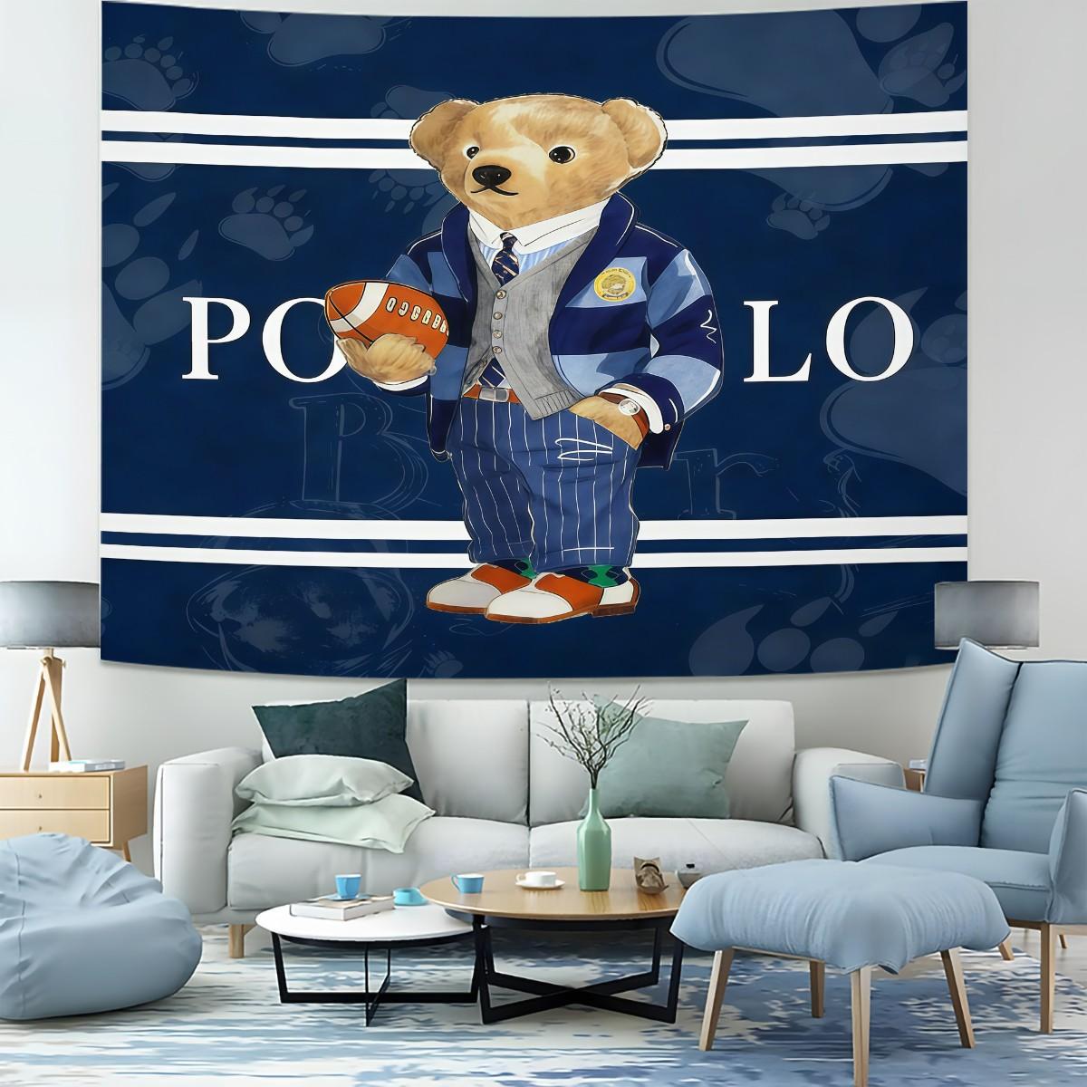 Bear Pattern Tapestry, Stylish Room Flag, Unique Wall Art For Living Room And Bedroom, Soft And Durable For Kids And Adults Daily Holiday Birthday Gift Bedroom Decoration