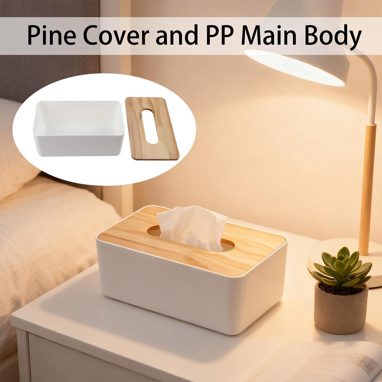 Rectangular covered tissue paper boxes, bamboo-covered tissue paper boxes, square bathroom decorative tissue paper boxes, napkin paper boxes, tissue paper boxes for home, car, home, office and bathroom use, Tissue Holder, Tissue Dispenser