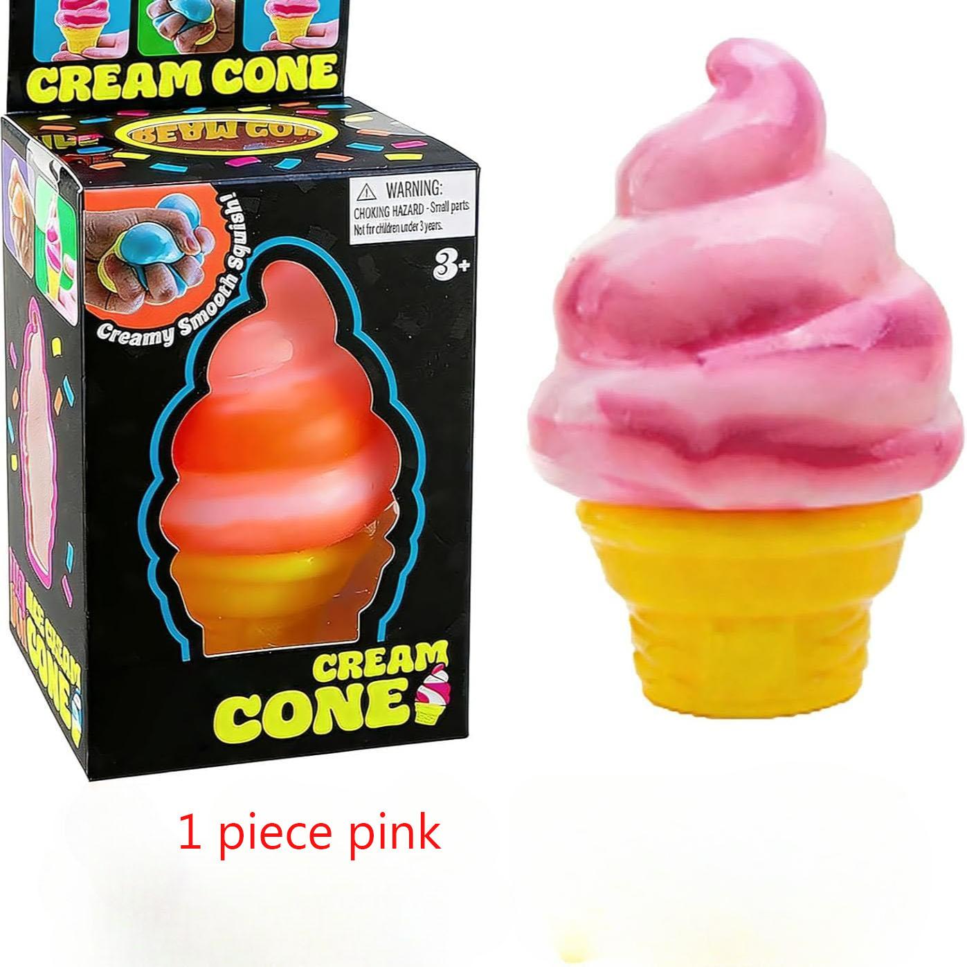 Ice Cream Creative Squeeze Soft Toy, Summer Stress Relief Toy, Cute Slow Rise Ice Cream Sensory Decompression Toy for Kids and Adults