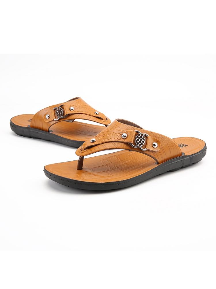 1 Pair Men's Dual-Color Casual Flip-Flops | Minimal Urban Style | Comfort Anti-Slip Sole + Flexible Upper + 2 Colors | Ideal for Students / Office Workers / Summer Outings, Easy Slip-On Design