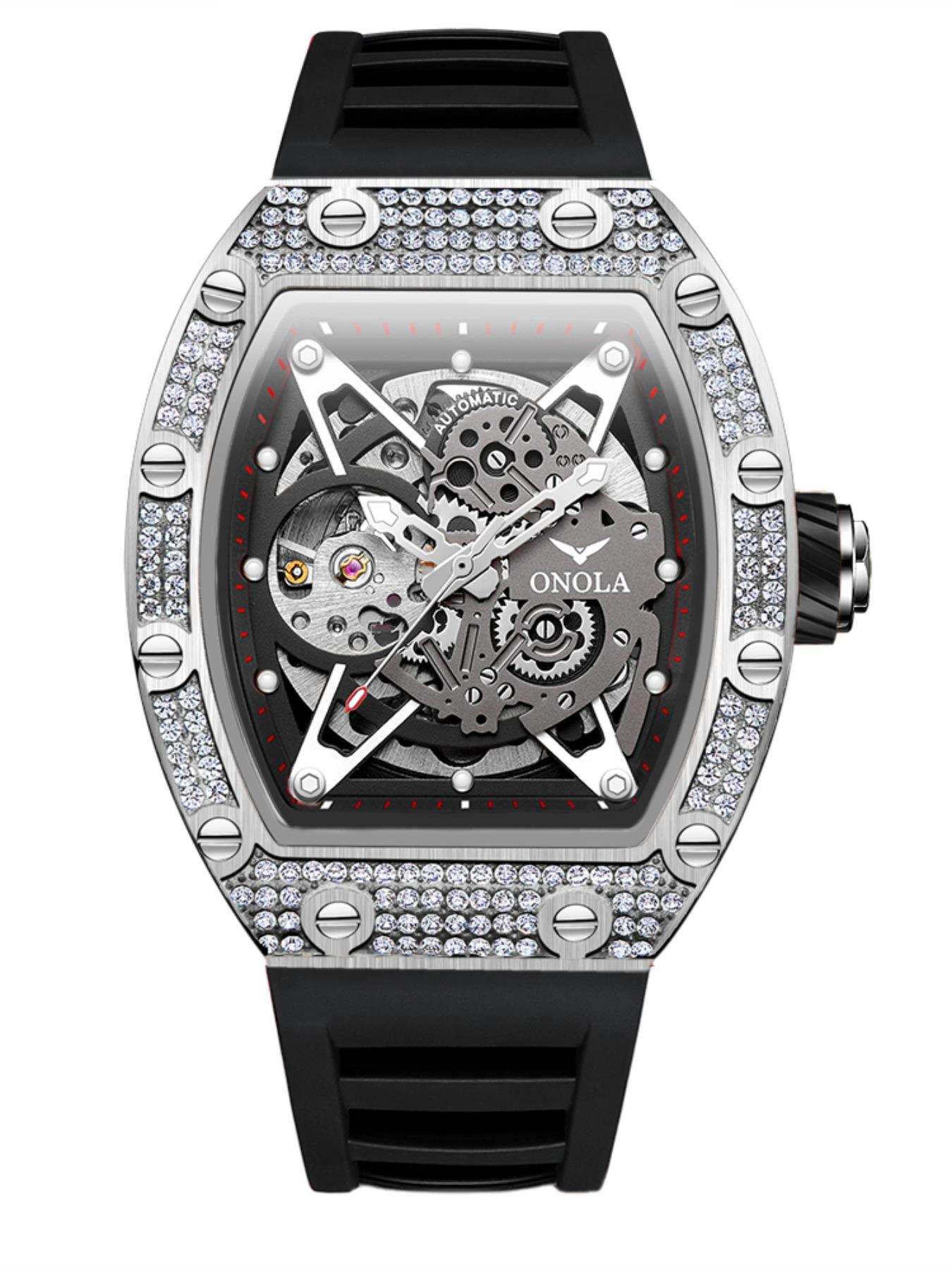 2026 New 44mm Tourbillon Luxury Men Automatic Mechanical Watch, 50m Waterproof, Night Luminous, Gift Box Included, Skeleton Watches