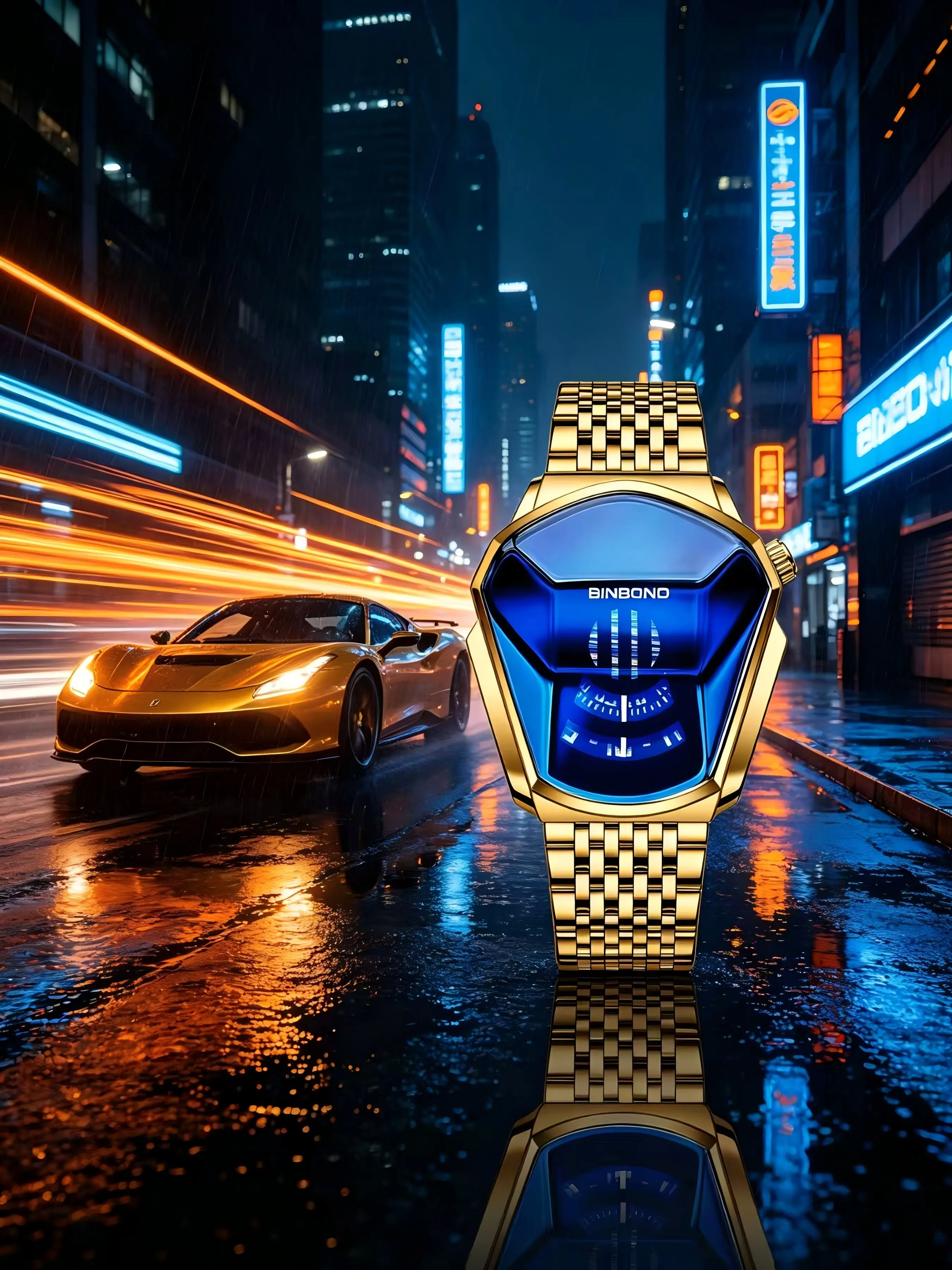 Men's Fashion Quartz Watch, Stainless Steel Case, Blue Digital Face, Casual Style, Perfect for Parties and Daily Wear, Birthday Gift Set