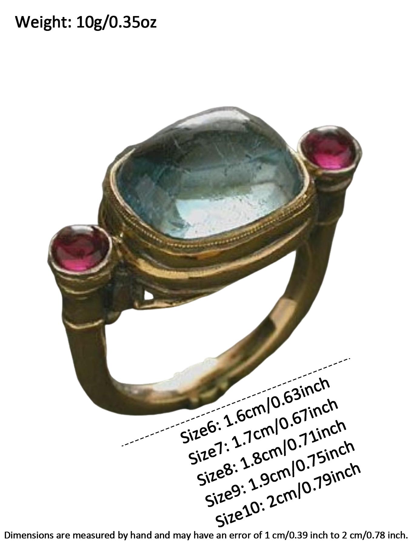 Vintage Palace Style Boho Aesthetic Geometric Zircon Ring, Retro Women's Party Design, Versatile Aged Look, Unique Fashion Accessory, Artificial Zircon Ring