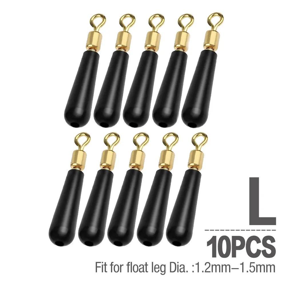 Anti-Tangle Nickel-Plated 360° Swivel Fishing Float Stops, High Elasticity Durable Bobber Seat, Compatible with LED Glow Floats for Deep Water Rock & Offshore Fishing, 10 or 50 Pack Options