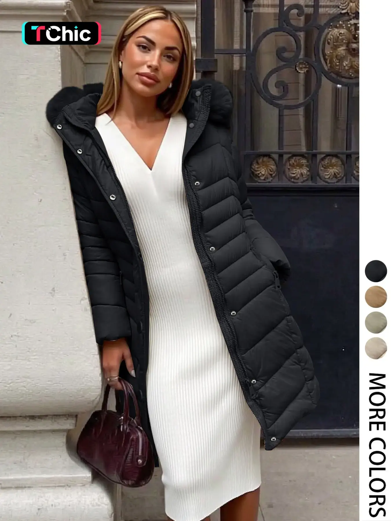 Women's Puffer Jacket Coat, Hooded Fleece Warm Fashion Outerwear, Casual Long Sleeve Pocket Design, Fall & Winter Street Style