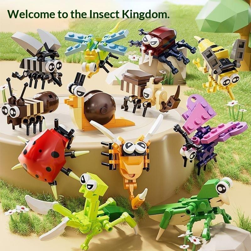 Compatible Lego Insect Toy Simulated Animal Fun 3D Puzzle Building Blocks Early Education Intelligence Cartoon Toy