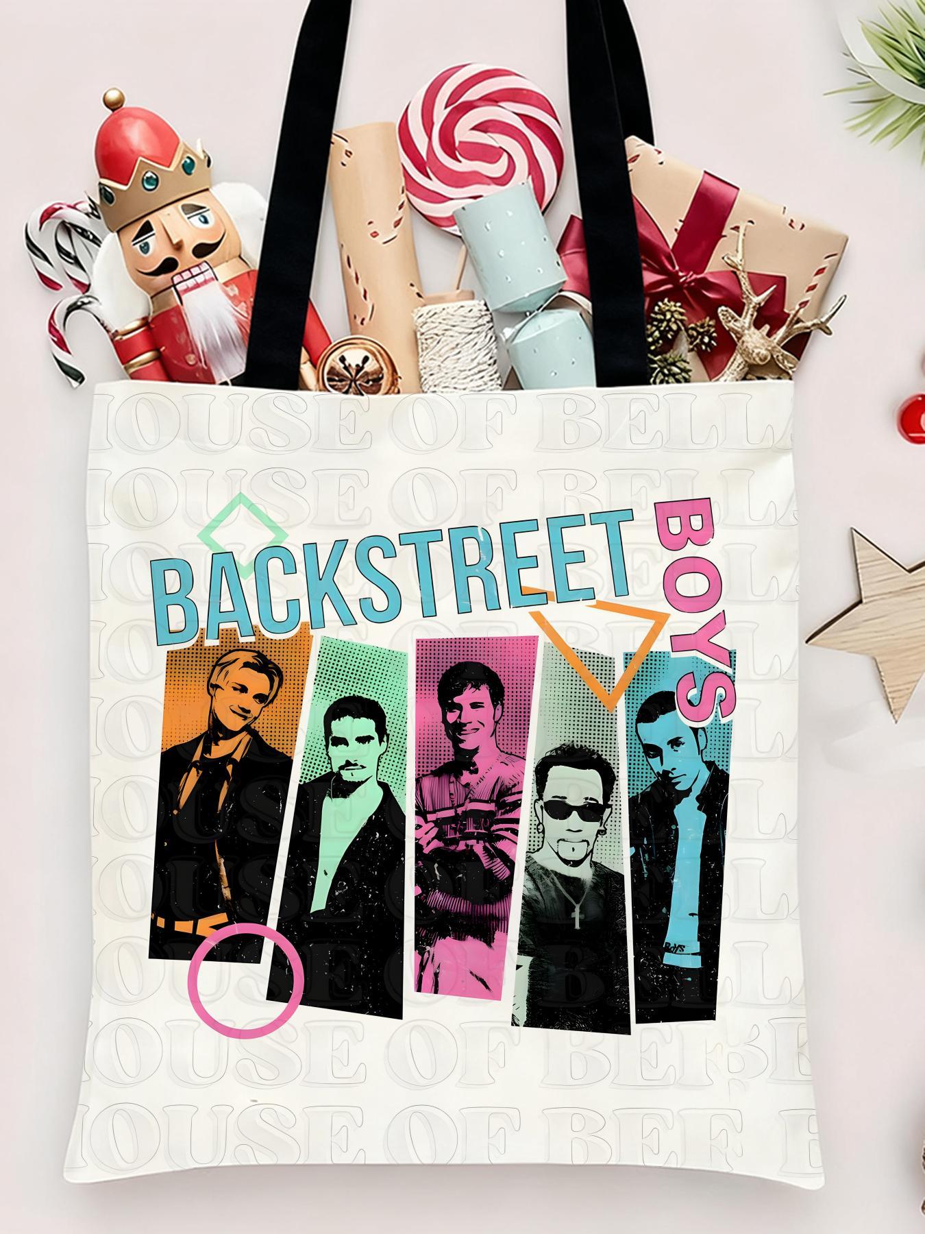 Backstreet Boys band Storage Bags Canvas Shopping Bag Christmas Party Tote Women's Handbag Festive Large Capacity Bag for Outdoor Picnic Party Travel Shopping Anime Crossbody Bags for Boys Girls Students Simple Tote