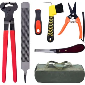 14 Inch 6Pcs Professional Farrier Hoof Trimming Tool Kits for Horses Cows Sheep Donkeys and Other Medium-Sized Animals