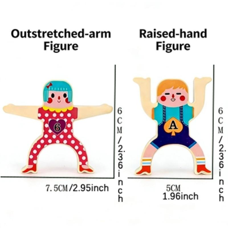 Stacking Toy Set, 16 Piece Circus Acrobats Interlocking Blocks, Balance Building Game Puzzle Toys for Kids Aged 3+, Adult Playtime Fun