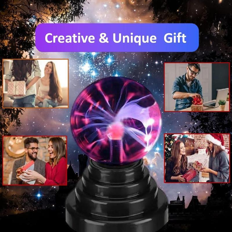 USB Plasma Static Ball Atmosphere Lamp, 1 Pack Science Teaching Night Light, Birthday Gift, Party Bedroom Home Decor