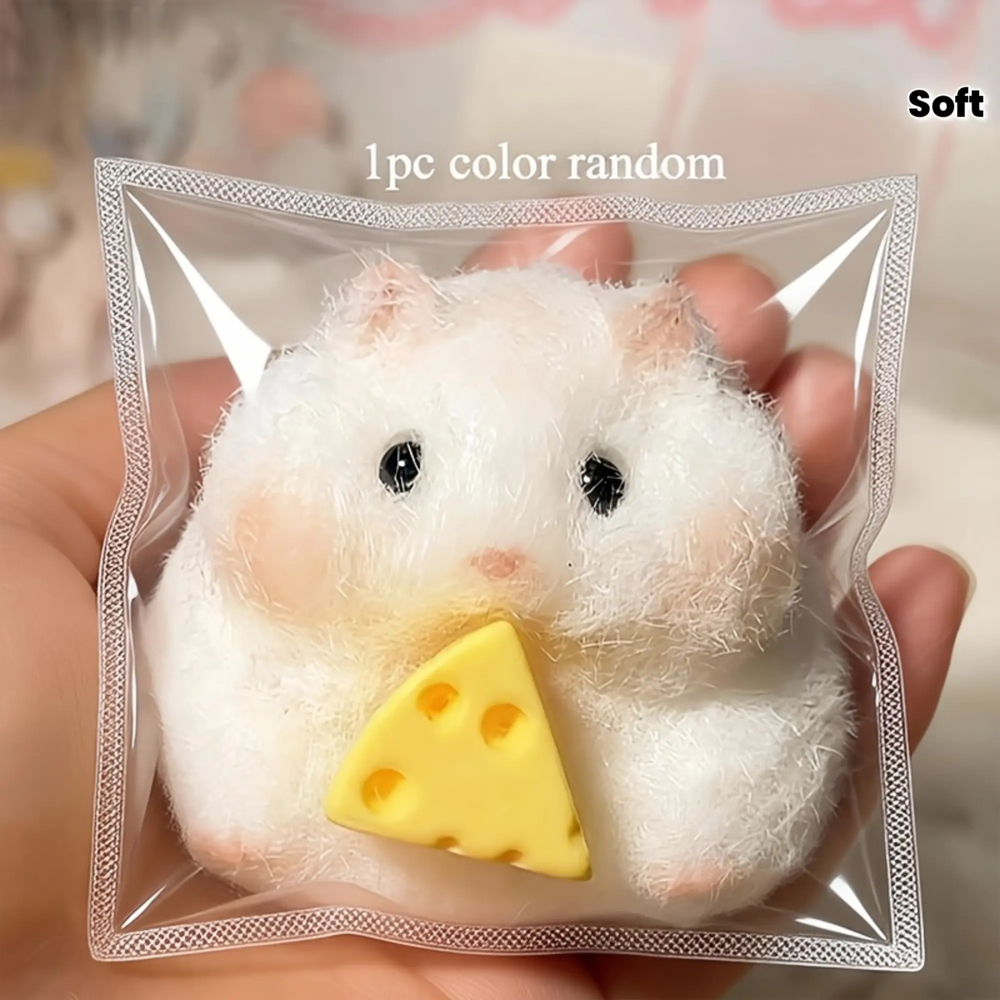 Cute Hamster-shaped Squishy Toy, High-quality Sensory Toy, White and Yellow, Soft and Interesting Sensory Game, Very Suitable as Christmas, Halloween, and Birthday Gifts, Office Gifts, and Small Presents, Holiday Decoration Gifts. It Is a S