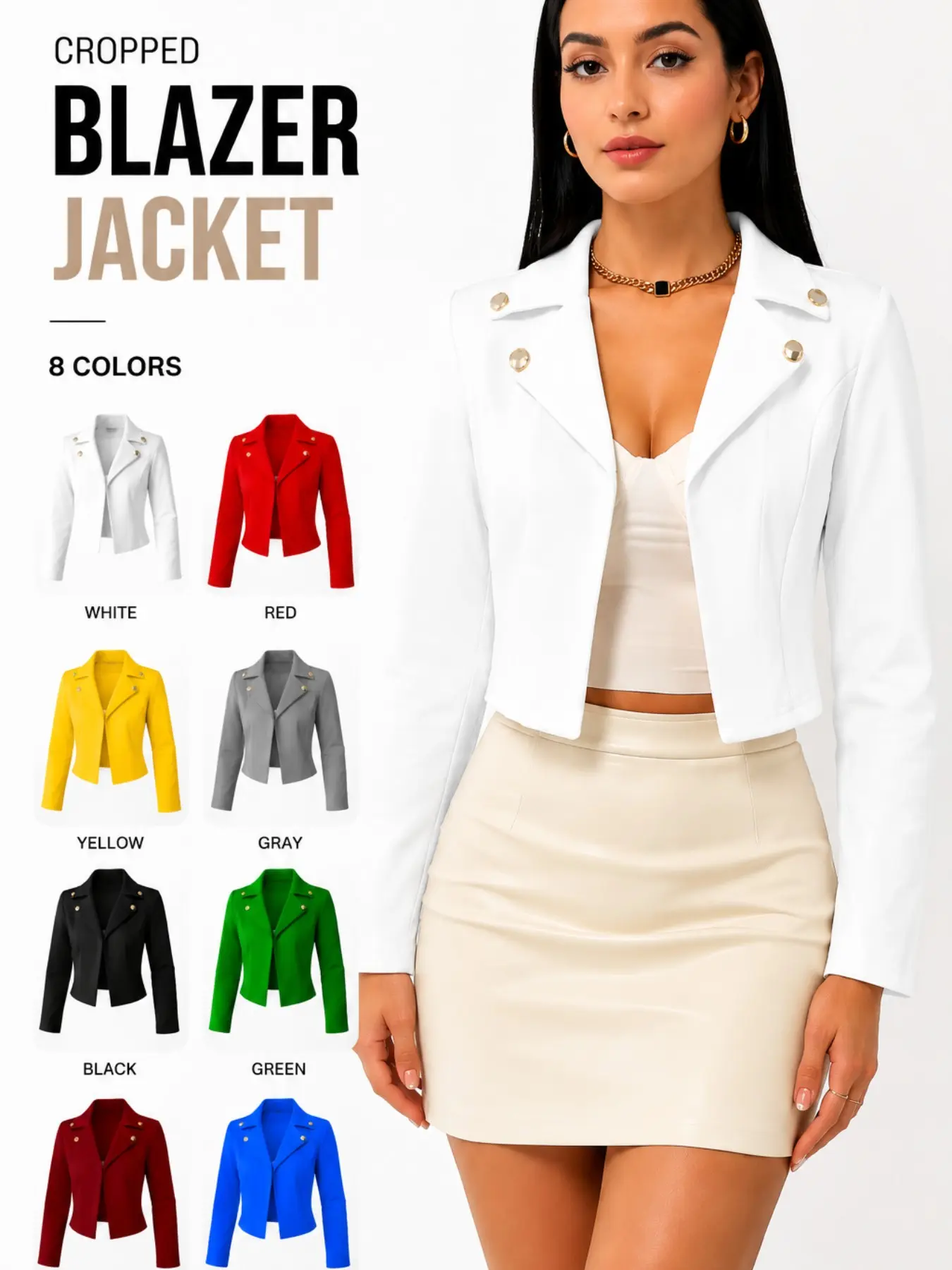Women's Spring Autumn Short Suit Jacket Blazer Jackets Fitted, Collared Long Sleeve Cardigan, Fashion Elegant Business Casual, Daily Party Office Commute