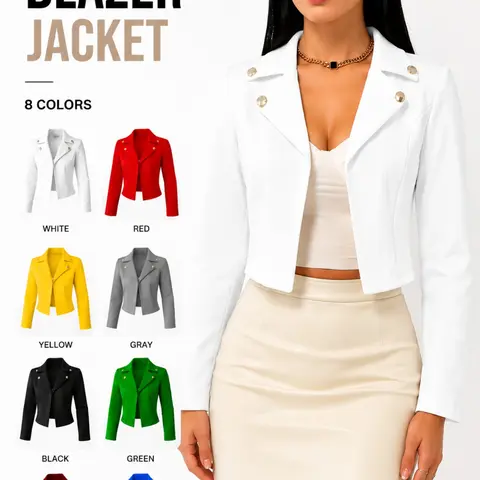 Women's Spring Autumn Short Suit Jacket Blazer Jackets Fitted, Collared Long Sleeve Cardigan, Fashion Elegant Business Casual, Daily Party Office Commute, Solid Blazer