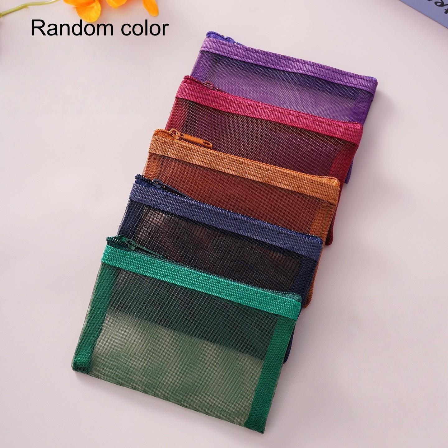 2/5pcs Transparent Double-layer Storage Pouch, Double-layer Vintage-colored Mesh Pouch, Can Be Used as a Coin Purse, ID Card and Business Card Holder, Also Suitable for Storing Small Items and as a Trinket Pouch. Essential for Travel, Card Organizer