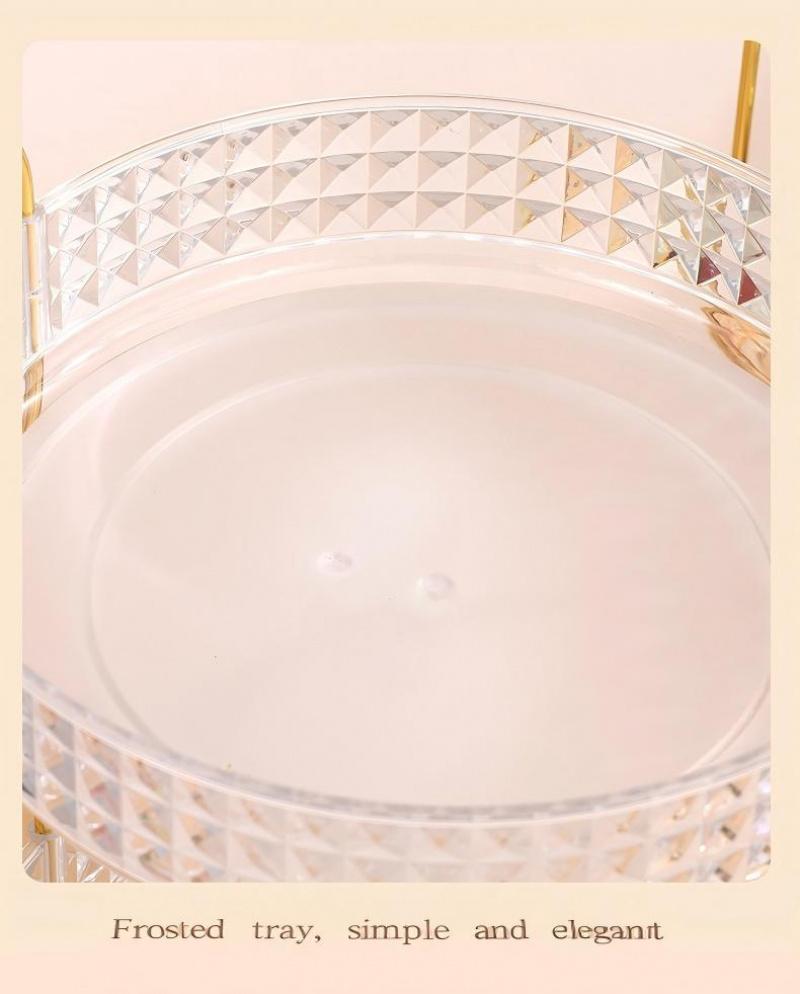 Transparent Diamond Texture Multi-Layer Rotating Storage Rack, Multi-Functional Organizer for Kitchen and Living Room, Home Storage Solution