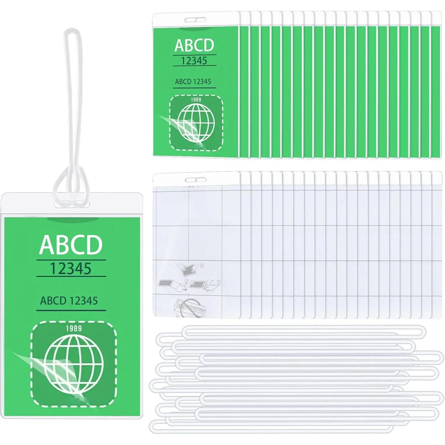 10 Mil Self Laminating Luggage Tags with Loops 2 1/2" x 4 1/4" Self Sealing Laminating Pouches Bag Tags Clear Laminating Tags with Hole for Traveling Business and Student ID Cards (50)