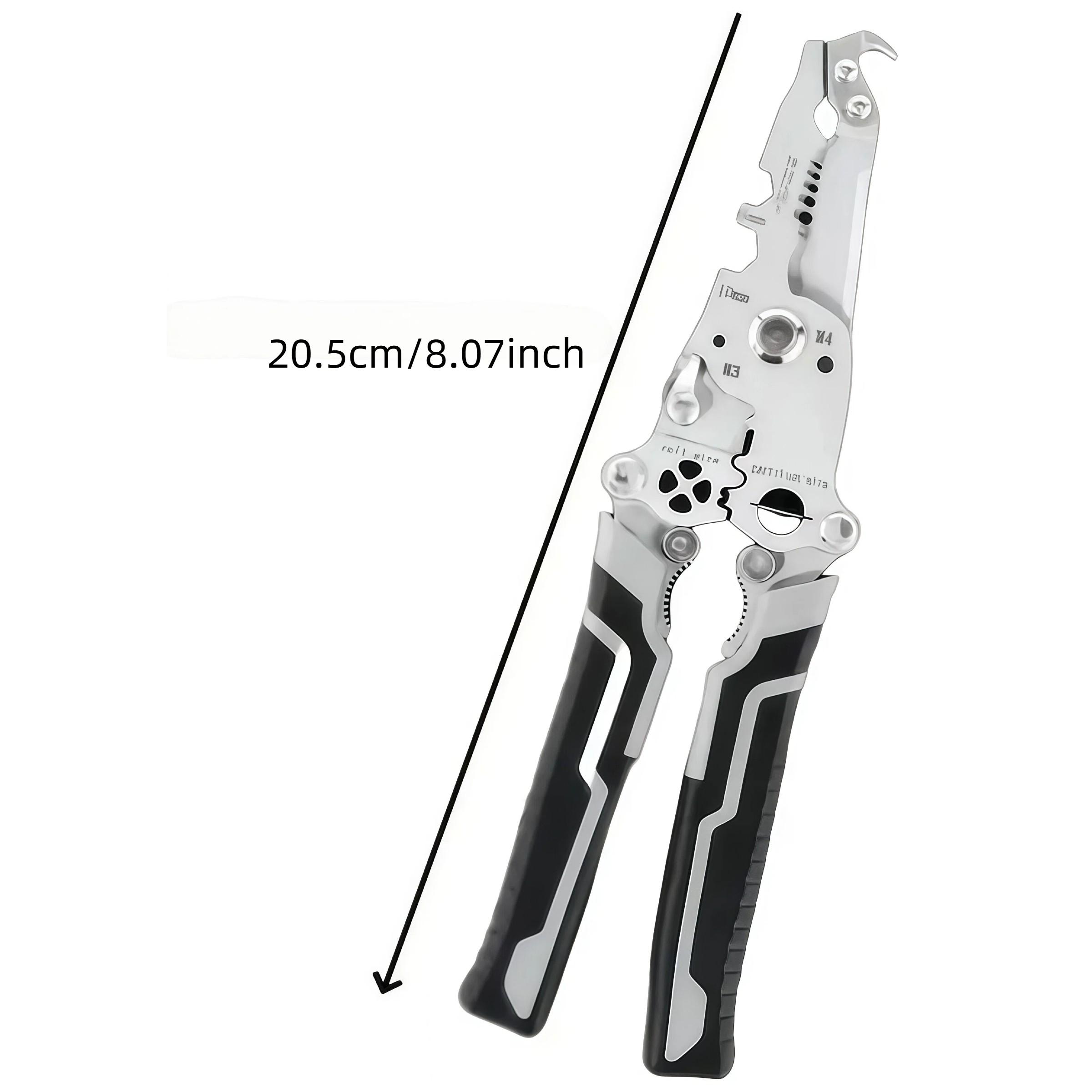 Foldable Wire Stripper Tool, Multifunctional Electrician Tool with Crimping, Cutting, and Wrench Functions, Compact Foldable Design, Wirecutters