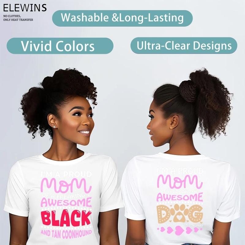 6 Sheets Mother's Day Tshirt DTF Hot Stamping Transfer Film for Tshirt Hoodie Jeans Backpack Pillow Washable Reusable Heat Transfer Vinyl for DIY Crafts