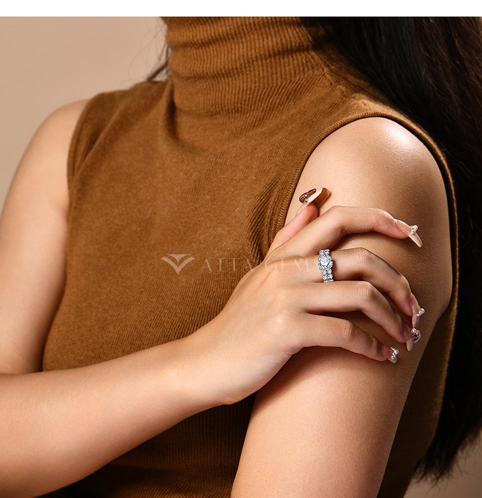 3CT Brilliant Cut Synthetic Moissanite Ring for Women Engagemen Wedding Anniversary Gift Fine Jewelry R181