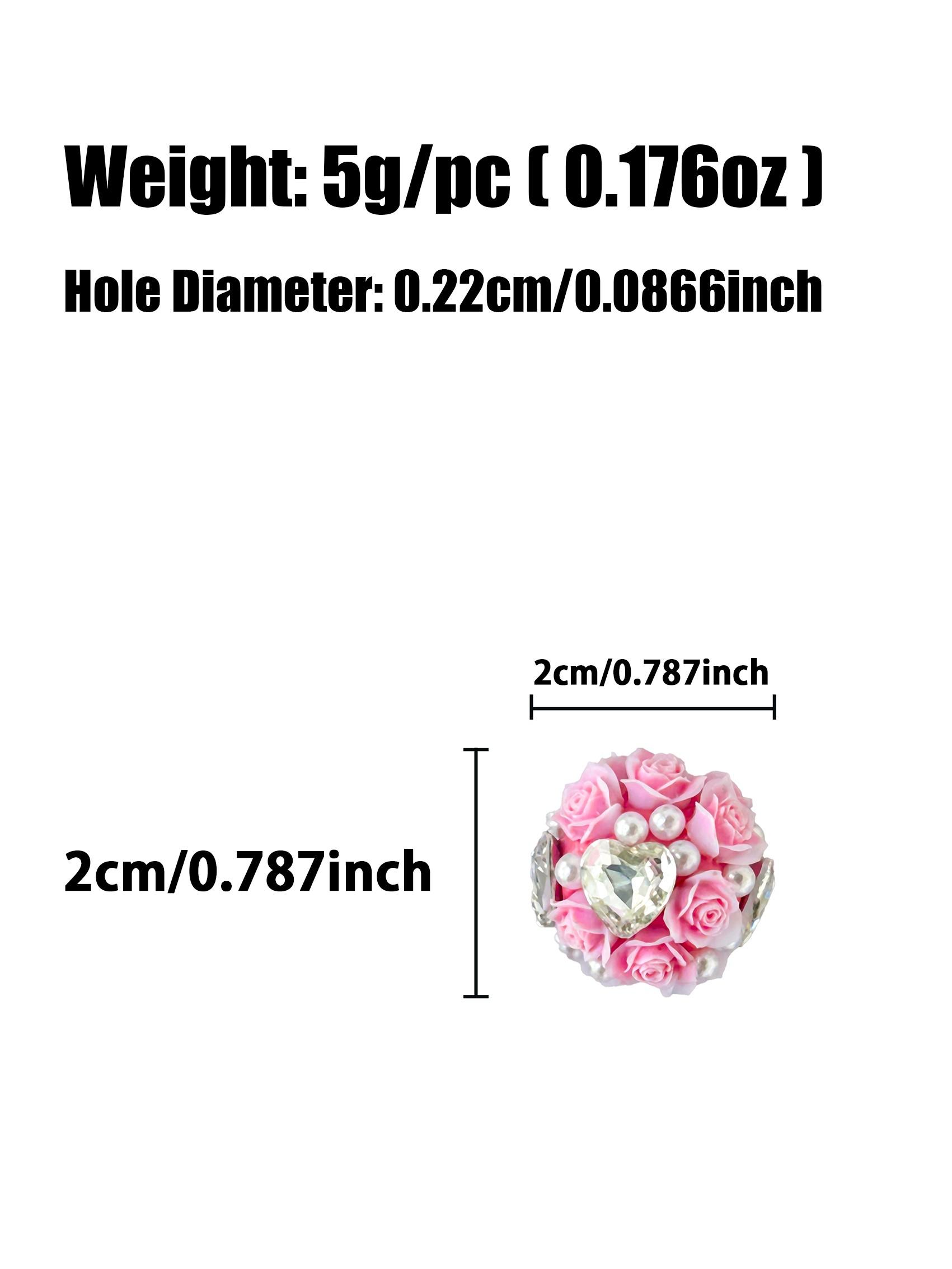 10pcs DIY Heart Rhinestone Beads, Creative Gift Accessories, Handmade Phone Chain Keychain, Indoor Decor, Geometric Pattern, All Seasons, DIY Beading Accessories, Beaded Set, Diy Bling Set