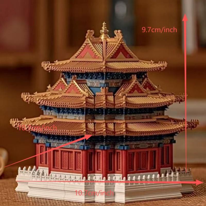 2026 Bestselling Ideal Toy, Forbidden City Corner Tower Building Blocks Puzzle Model, Street Scene Mortise Tenon Structure, Compatible with Lego, Boy's Gift