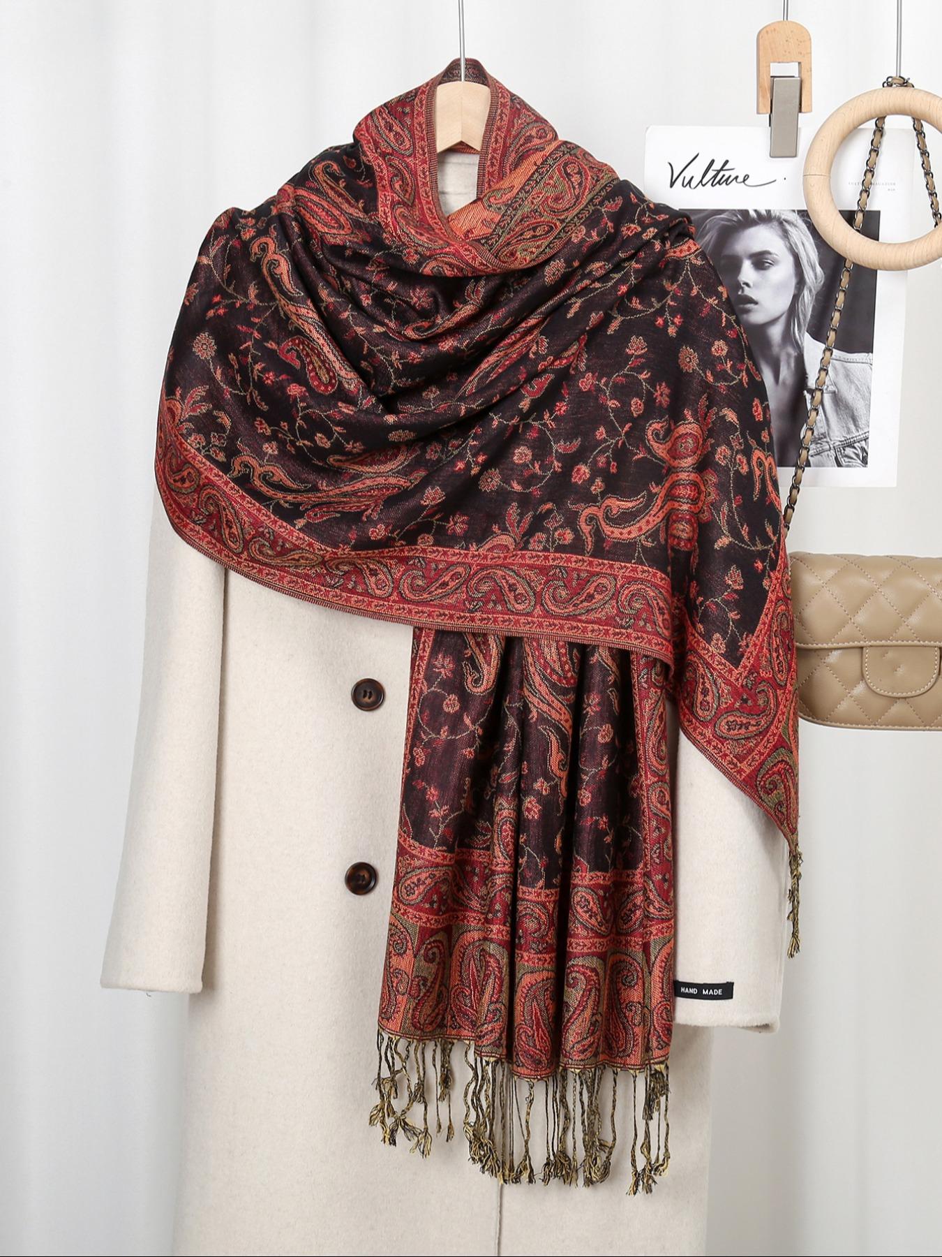 Women's Paisley Instant Hijab, Boho Style Long Scarf for Women, Fashionable Soft Comfortable Hijab for Daily Wear, Head Scarf