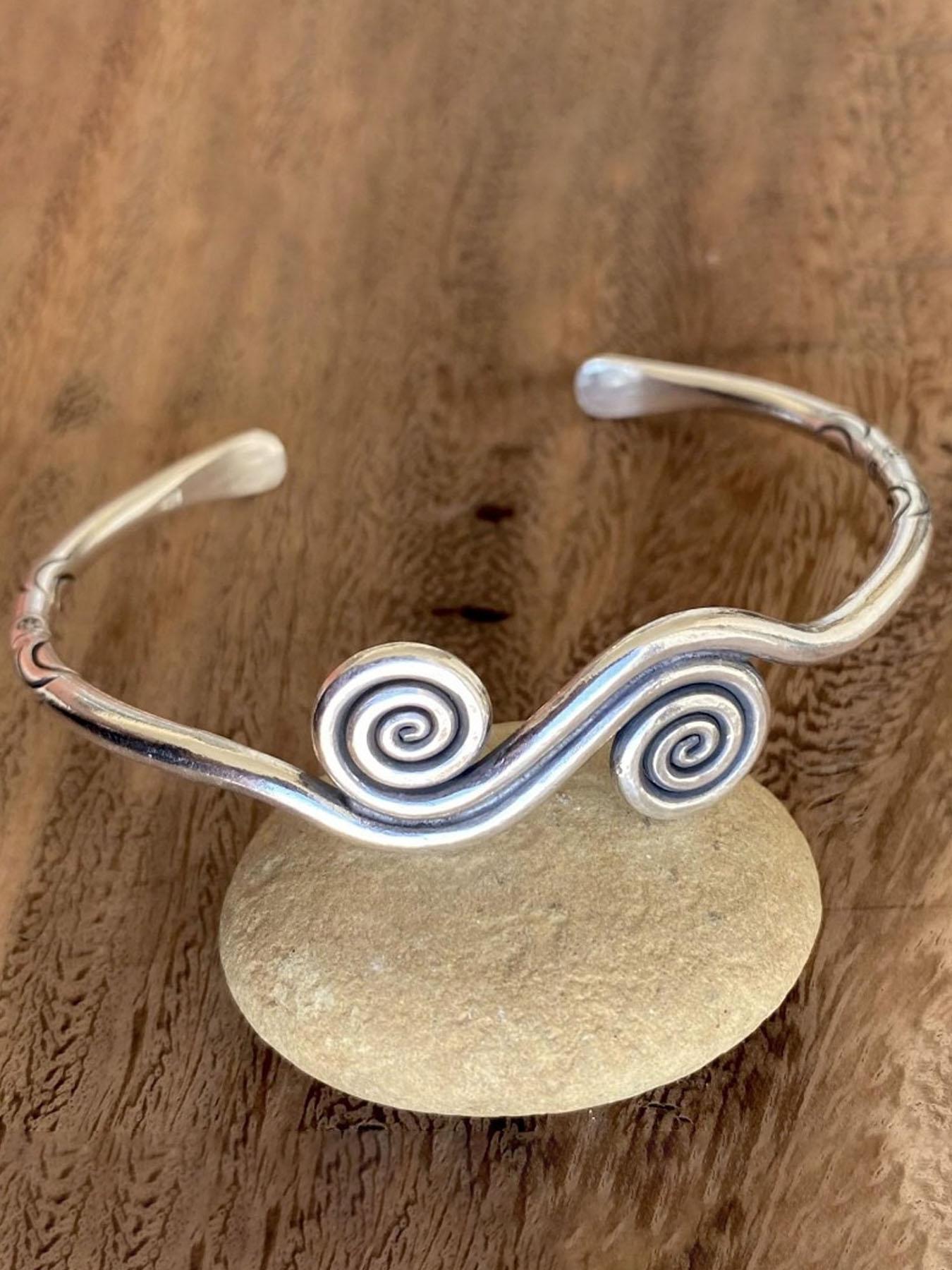 Bohemian Spiral Design Adjustable Bracelet, Cuff Bangle, Vintage Unisex Casual Daily Wear, Creative Old Look Fashion Accessory