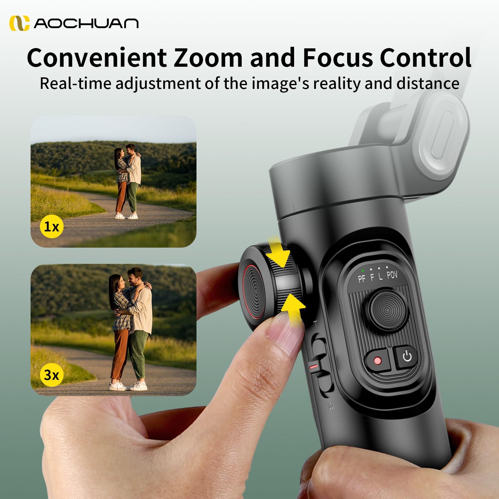 Phone Gimbal Stabilizer 3-Axis Foldable Gimbal for iPhone & Android, Focus Wheel Included, Ideal for Tiktok Youtube Vlogs