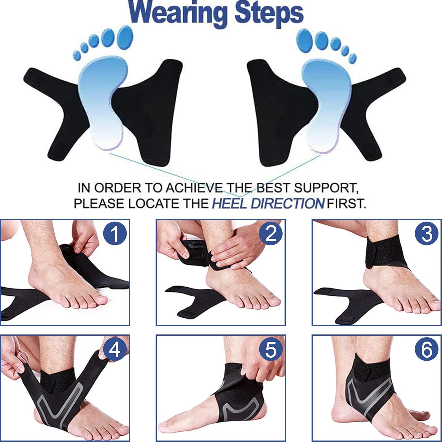 Ollas Ankle Support to Prevent Sprained Ankles, Ankle Relief Ankle Support for Men and Women, Ankle Compression Cuff with Straps Healthcare Tool Ollas Ankle Support to Prevent Sprained Ankles, Ankle Relief Ankle Support for Men and Women, Ankle Compression Cuff with Straps Healthcare Tool