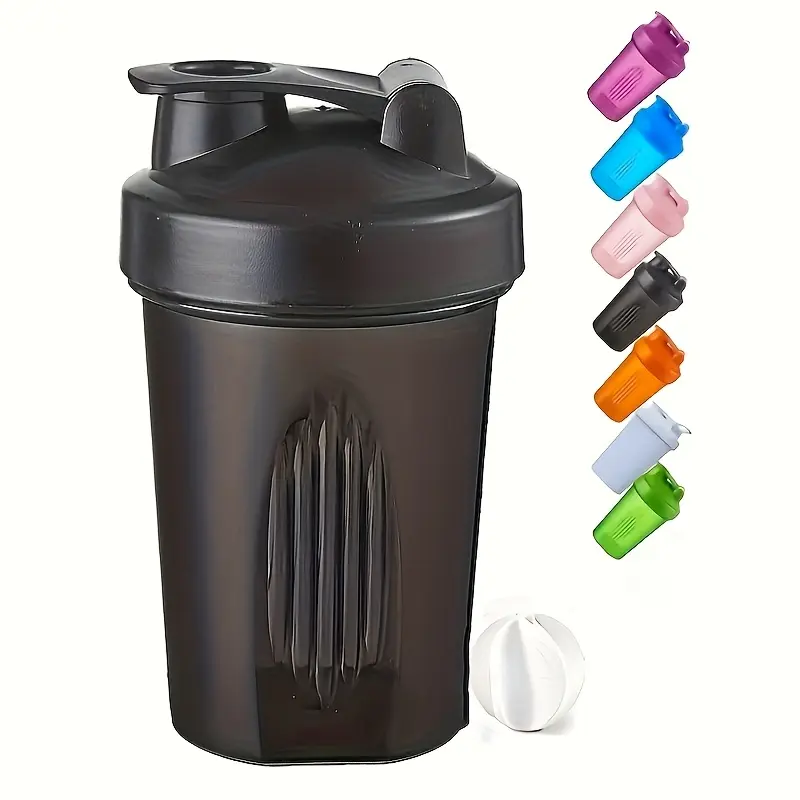 Protein Shaker Bottle with Mixing Ball - 13.5oz Leakproof Sports Water Bottle for Gym Fitness & Meal Prep