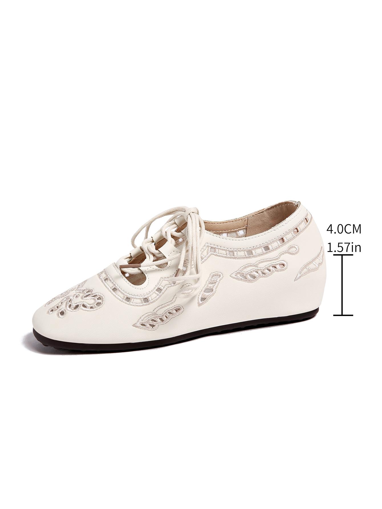 European and American style hollow lace-up height-increasing shoes, slimming and breathable ballet shoes, suitable for festival parties/outdoor music festivals/beach vacations