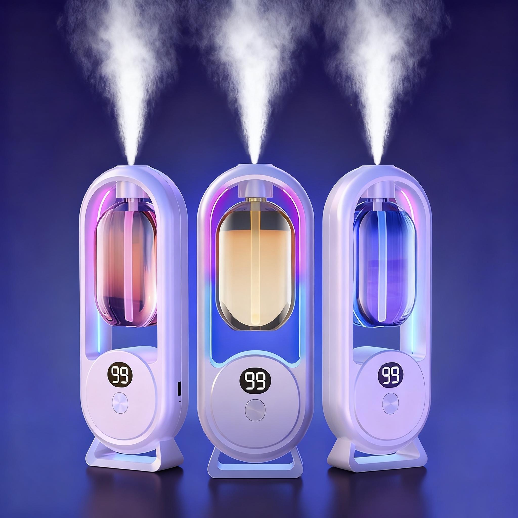 Home Aromatherapy Mist Maker with Dual Aromatherapy Function, Includes 3 Essential Oils, Timer-Controlled Automatic Spray with 5 Spray Modes, USB Charging, Long Battery Life for Multi-Scene Use
