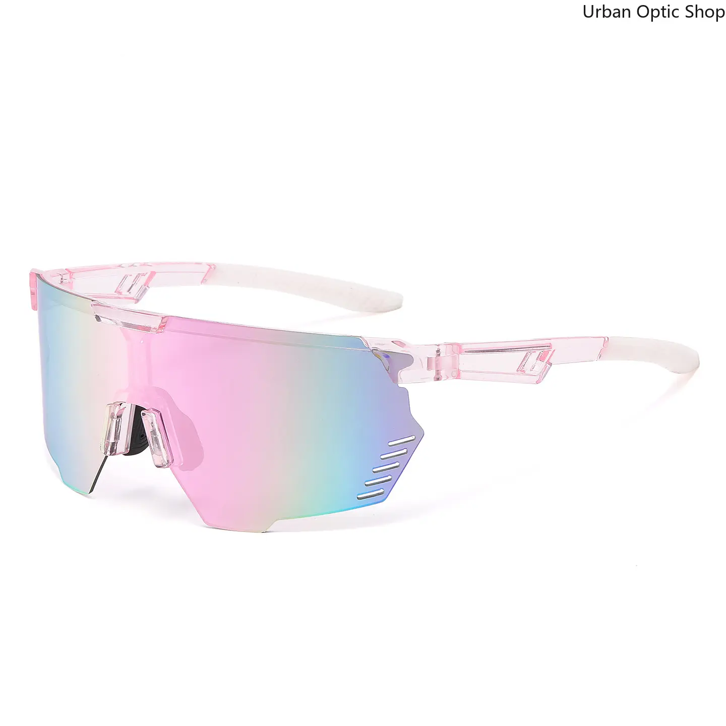 XUH Sport Cycling Sunglasses for Women Men, UV400 Protection Color Mirrored Lens Wind‑Resistant Wraparound Goggles, Lightweight Anti‑Slip Glasses for Biking Running Driving Outdoor Sports